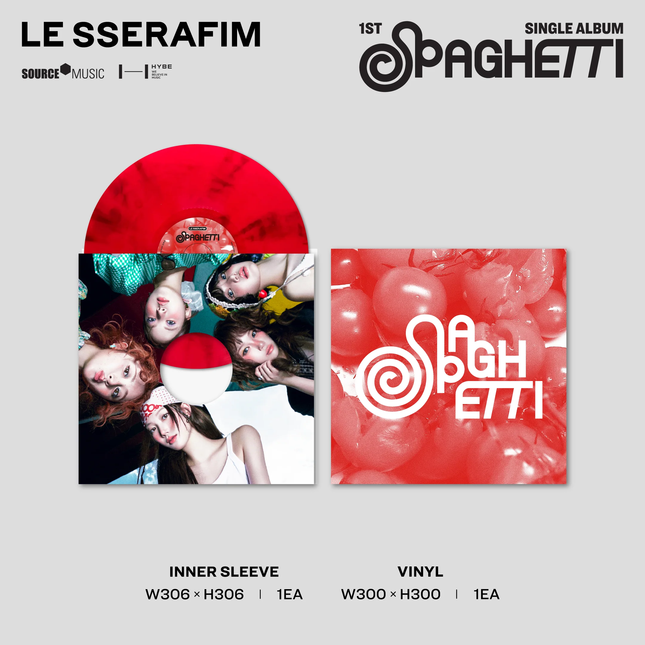 1st Single Album "SPAGHETTI" Vinyl [Tomato Red] (D2C Exclusive) - Image 4